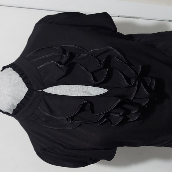 Black Ruffle Blouse - Picture 2 of 7
